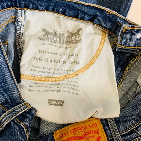 Levis 514 Mens Straight Fit Size 36x34 Blue Medium Wash Stretch Everyday Work - Picture 12 of 14